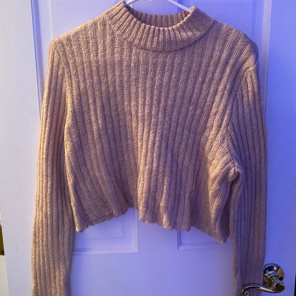 cropped turtle neck sweater